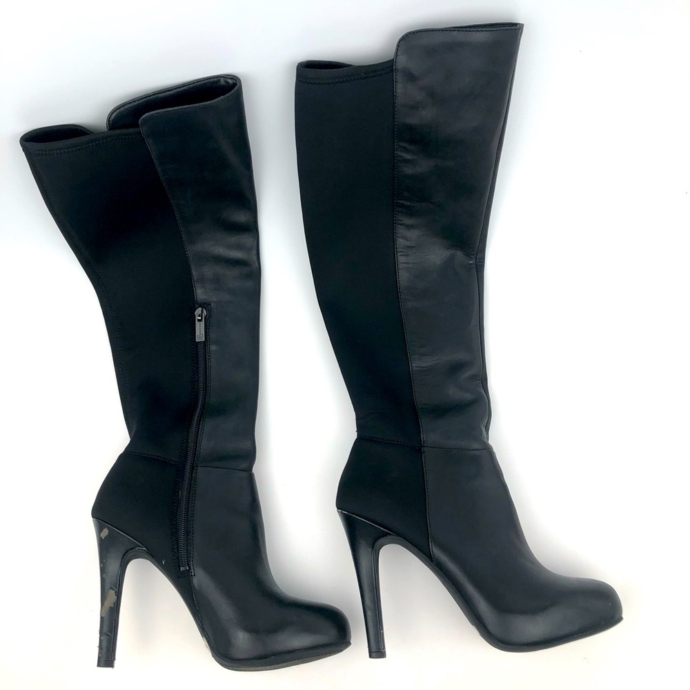 Jessica Simpson Black Pointy Toe Heeled boot mid with zipper